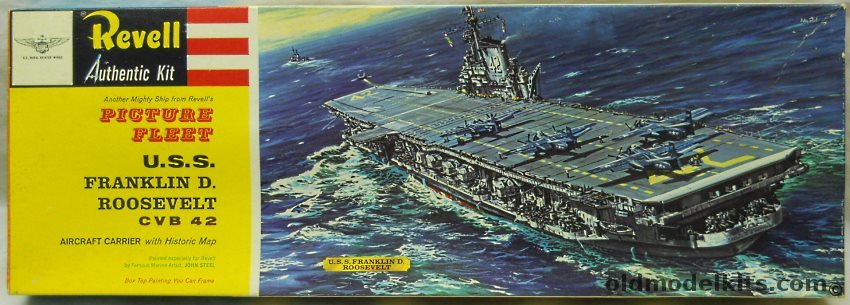 Revell 1/547 CVB-42 USS Franklin D Roosevelt - Midway Class Aircraft Carrier - Picture Fleet / US Naval Aviator Wings Issue, H321-298 plastic model kit